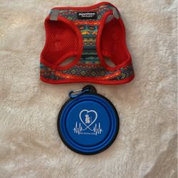 Downtown Pet Supply Harness & Pet Fit For Life  Portable Doggie Water/Food Bowl  