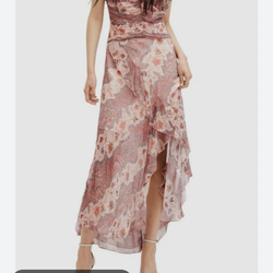 All Saints Brea Cascade V-neck ruffled dress