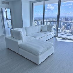New White Sectional Cloud Couch Sofa
