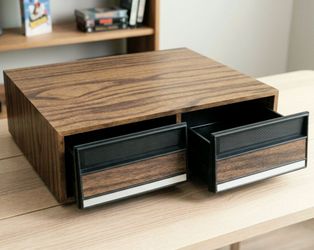 VHS Cassette Tape Storage Cabinet - Holds 24 VCR Tapes - 2 Drawers