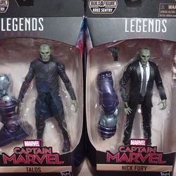 Marvel Legends Captain Marvel Secret Invasion Talos And Custom Skrull Nick Fury  Avengers Action Figure Lot.