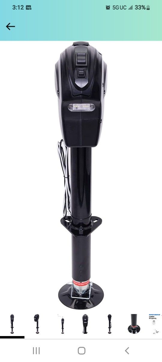 POLESTAR 12V DC 3500 lbs. Power A-Frame Electric Tongue Jack for RV, Travel Trailer, RV