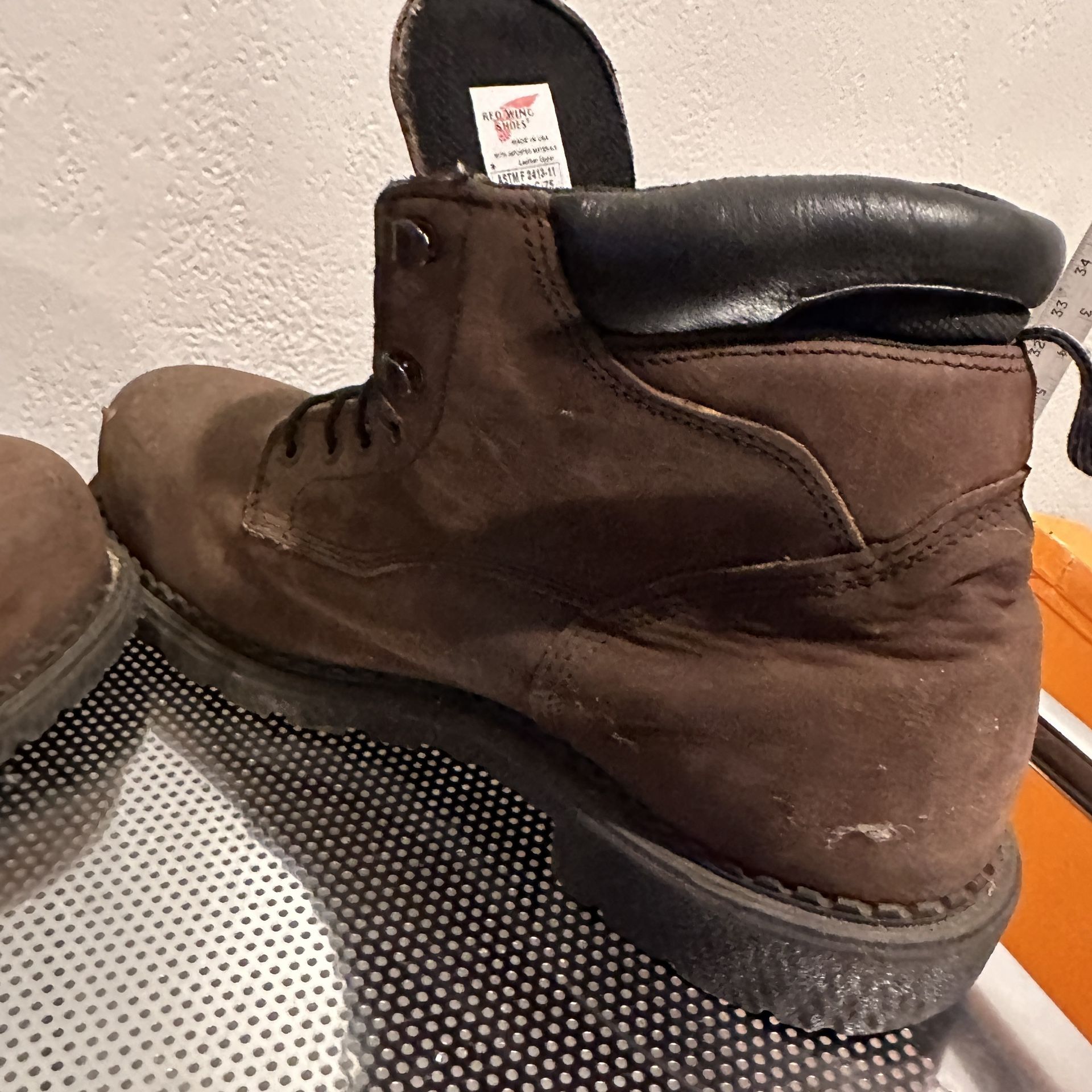 Red Wing Steel Toe Boots ASTM F 2413 11 Mens Size 14 D Brown  display picture 1