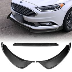 For 2017-2018 Ford Fusion/Mondeo Unpainted Black Front Bumper Body Kit Lip 3PCS
 -(2-PU-696