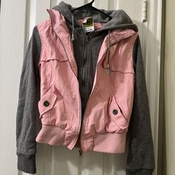 L pink and gray jacket 