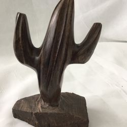 Vintage Ironwood Carvings Wood Cactus-Hand Made Roughly 5.5”tall
