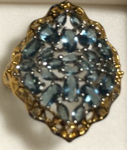 Size 9 Sapphire Silver Ring