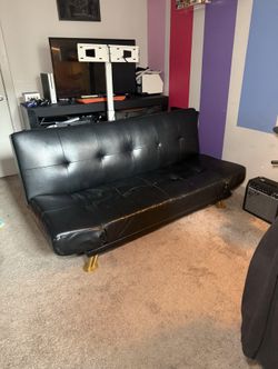 Black Leather Futon