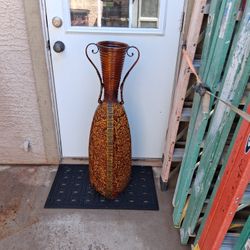 Decorative ornate metal vase