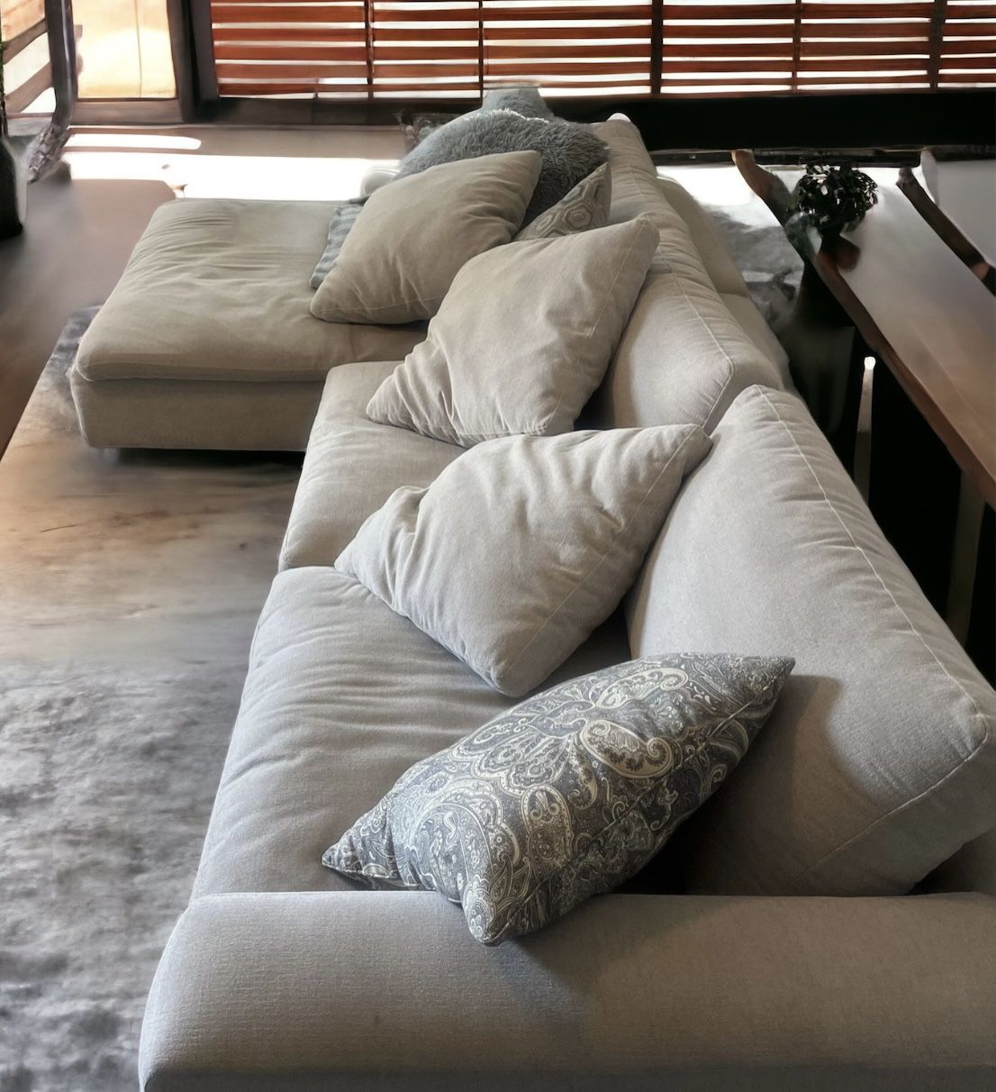 Free Delivery Light Grey Cloud Couch Sectional