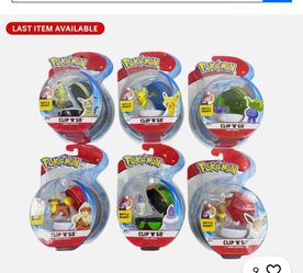 6 Pack Pokemon Clip N Go Poke Ball Set.