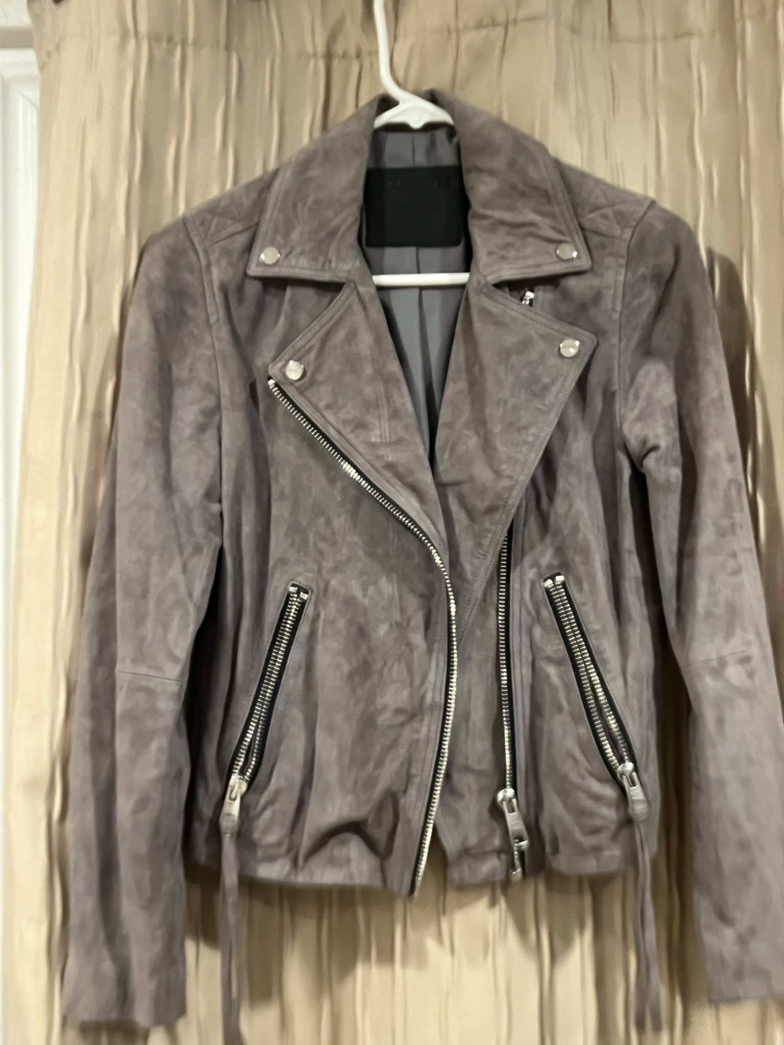 All Saint Suede Grey Jacket Size4