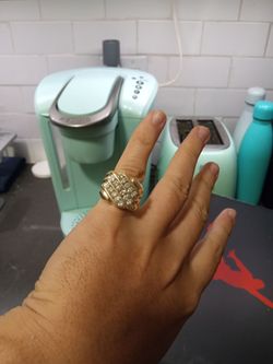 10k gold natural diamond pinky ring 9 grams