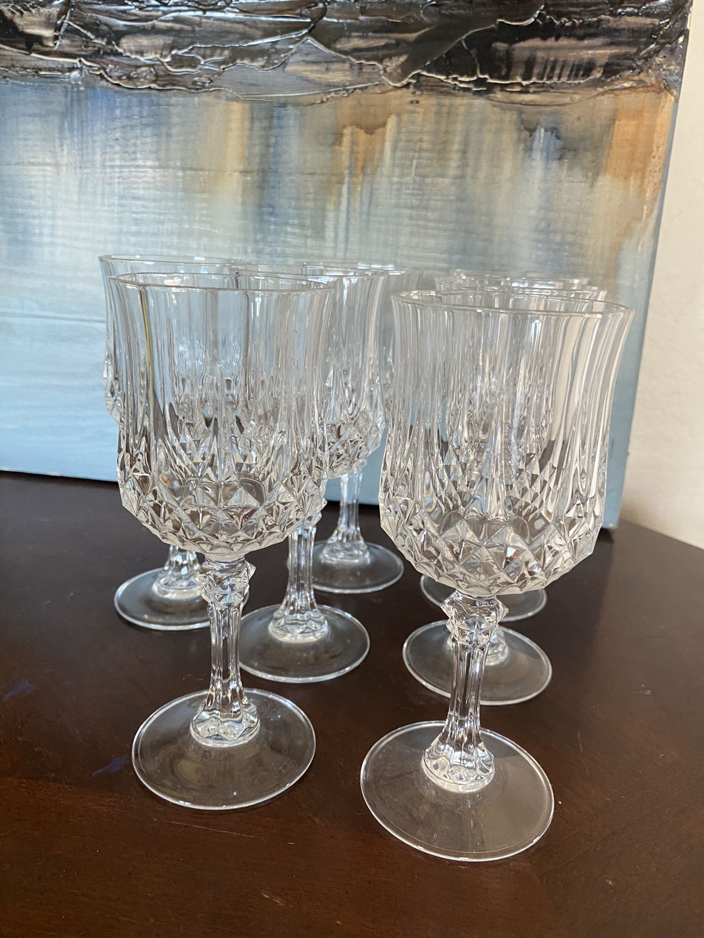 7 Cristal d’Arques Longchamp Crystal Wine Glass- 6 1/4”