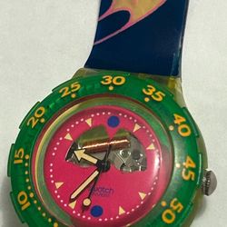 Vintage Swatch 1991 Happy Fish SCUBA Water Resistant 200m Swiss NEW BATTERY