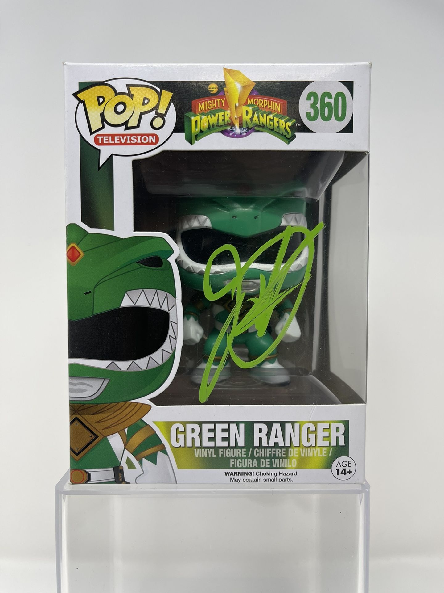 TV - Mighty Morphin Power Rangers Autographed Funko Pop - Green Ranger #360 (Signed by Jason David Frank - No COA (Signed at Private Event)