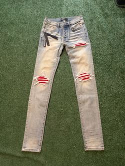 Amiri Mx1 Blue/Red Patch Jeans Size 28