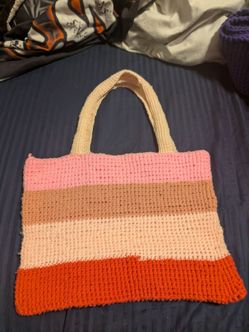Multi color hand crocheted purse