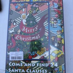Advent Calendar Puzzles 2024, Christmas Puzzles for Adults 1000 Pieces, Search For 24 Santa Claus, Christmas Countdown 24 Days, Xmas Christmas Gift fo