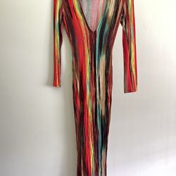 Multi Color Long Sleeve Dress