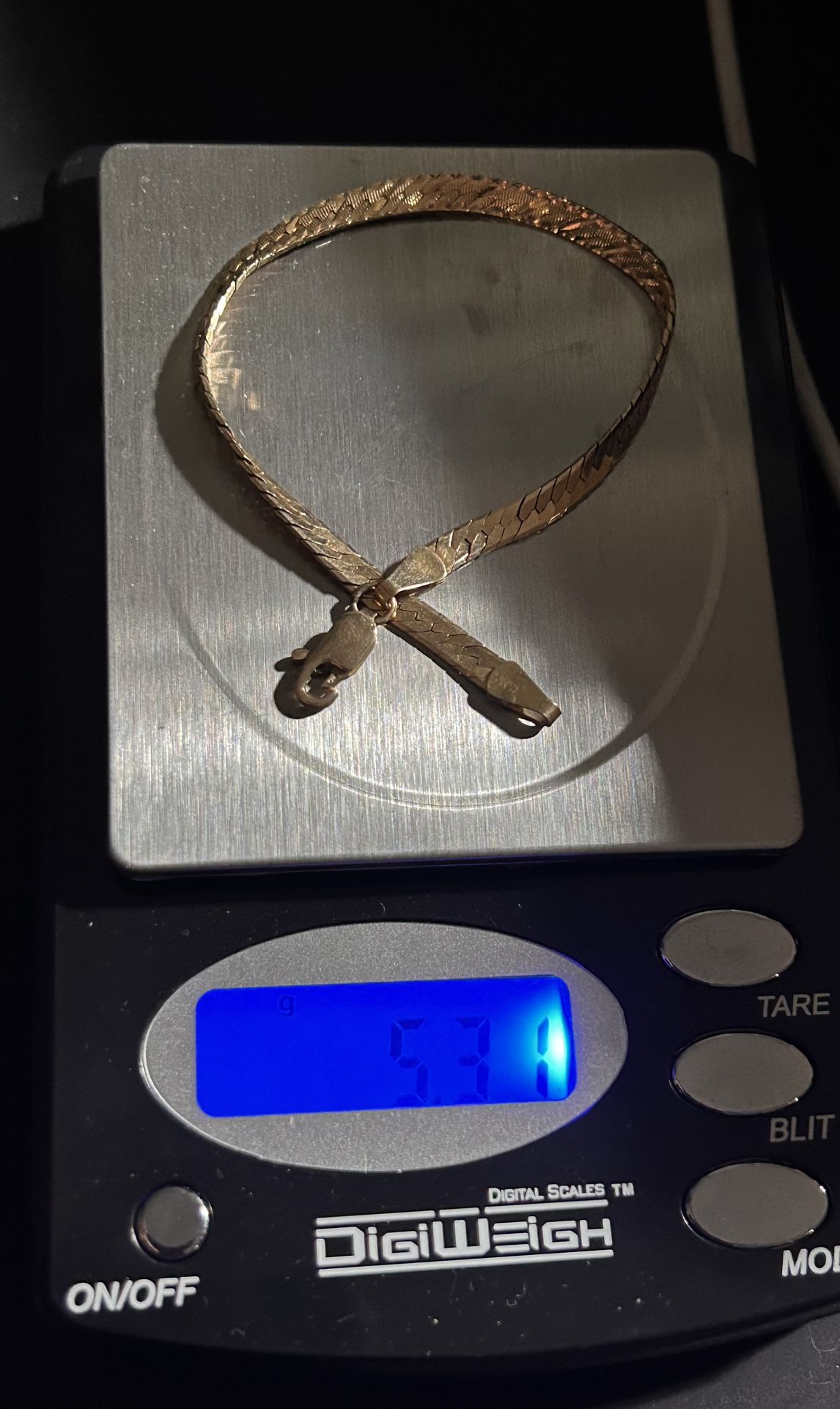14k Gold Bracelet 7” 5.3 Grams