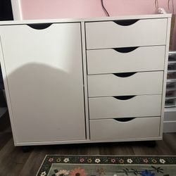 White Cabinet With shelves and drawers