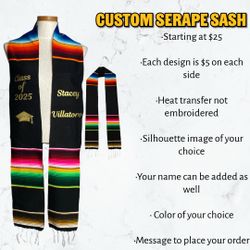 Custom Serape Graduation Sash
