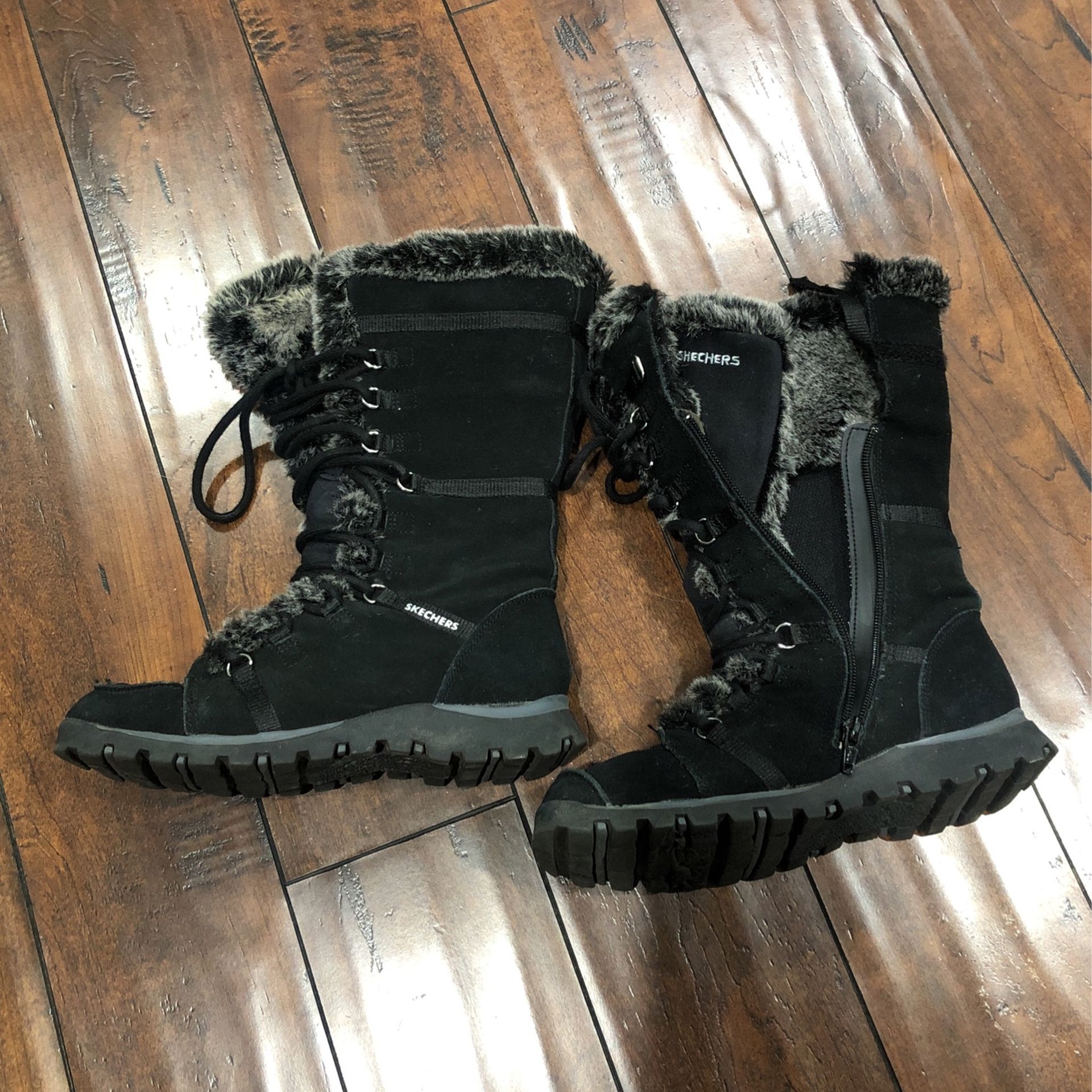 Black Boots With The (faux) Fur