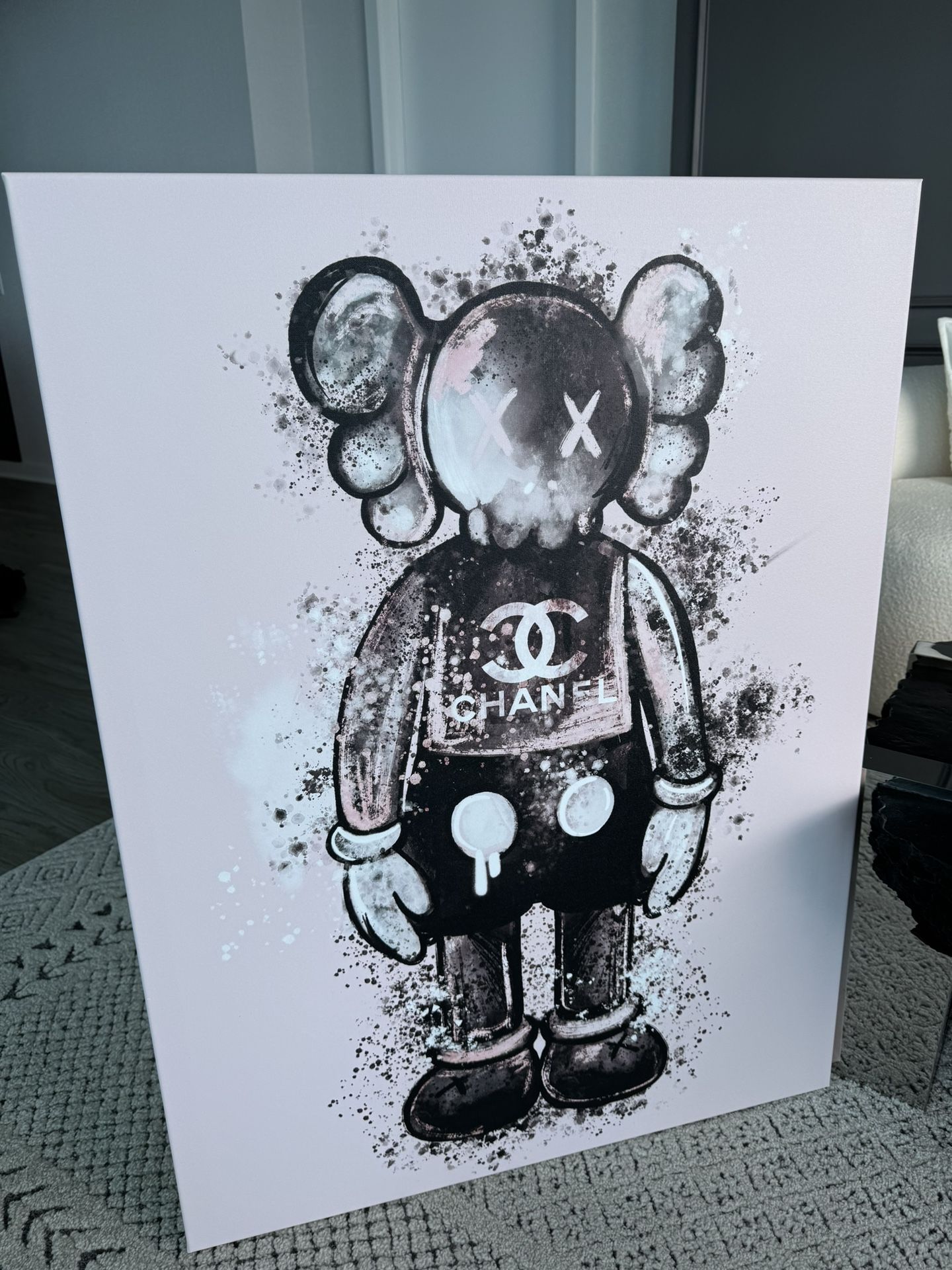 New 30x40” Kaws Canvas, Kaws Print, Kaws Wall Art, Home Decor, Pop Art Poster, Kaws Print, Chanel Art 