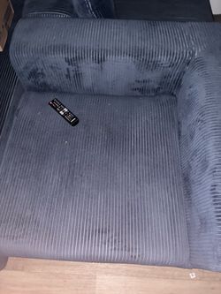 Boneless blue couch 3 piece L shape