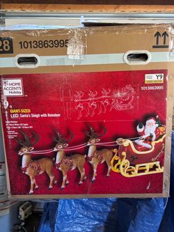 Home Accents Holiday Giant LED Santa's Sleigh with Reindeer