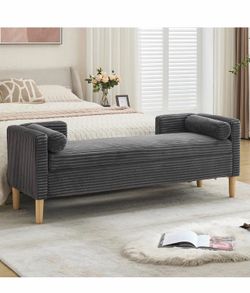 Gray Ottom Bench 65”