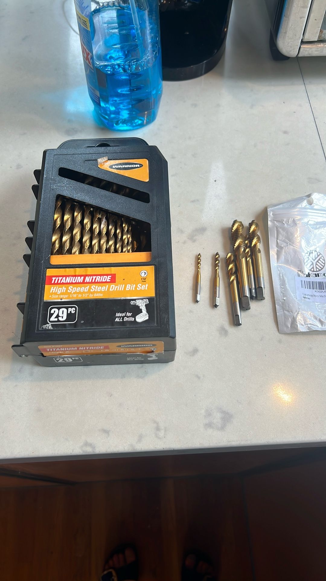 Titanium nitride warrior drill bit set