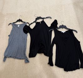 3 cold shoulder tops works. XS-M