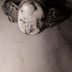 Vintage Sterling Charles Johnson Buffalo Turquoise Cuff Bracelet 