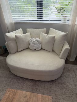 Chifee & Vingol 55" Oversized Barrel Accent Chair Beige