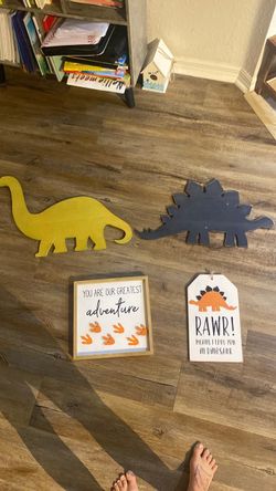Kids Dinosaur Room Decor Set of 4