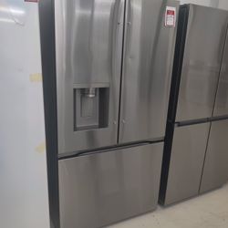 New  - Counter-Depth MAX 23.7 Cu. Ft. French Door Smart Refrigerator with Zero Clearance - Stainle