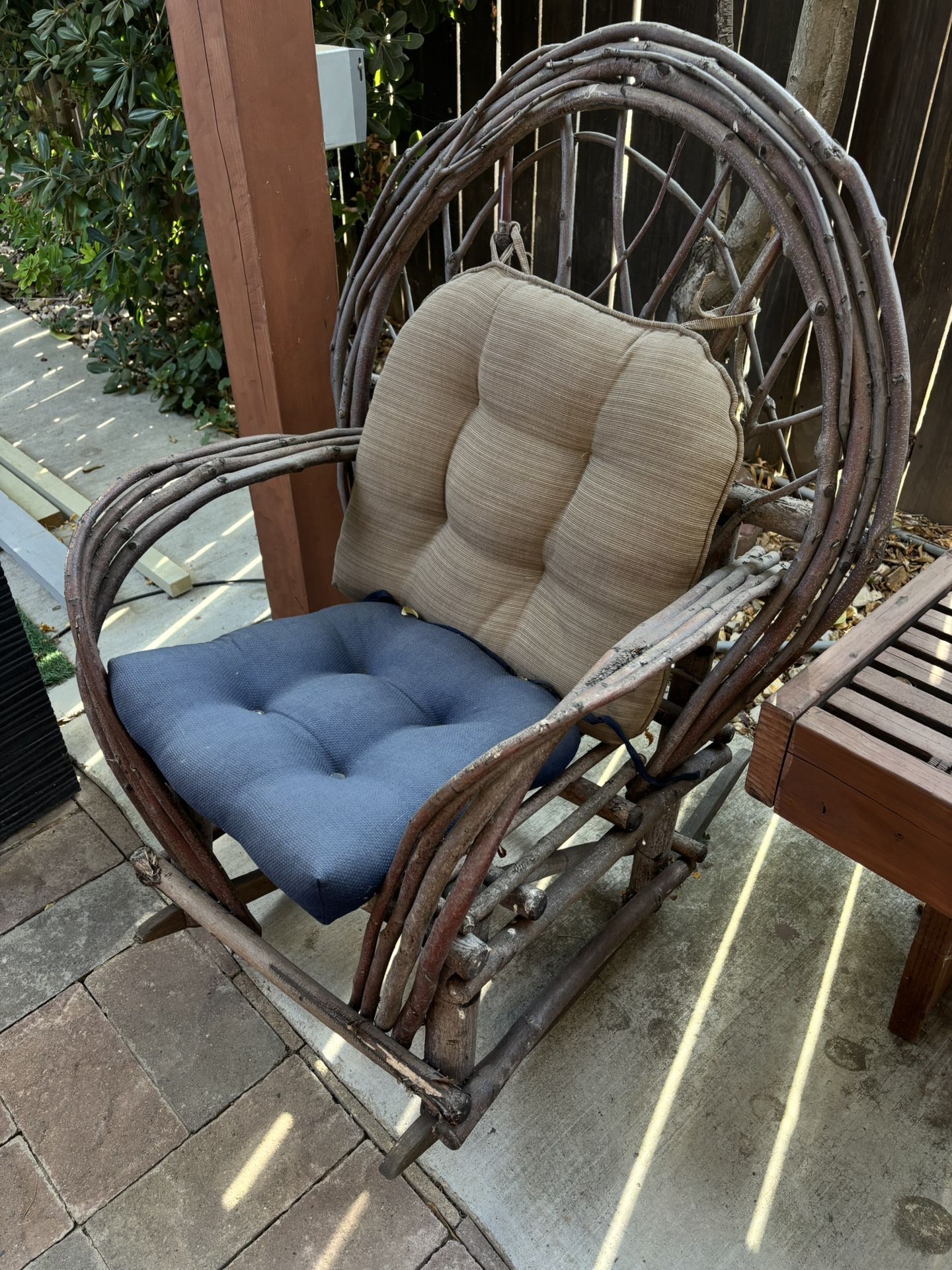 Wooden stick rocking chair