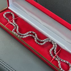 10KT White Gold 4MM MOON CUT CHAIN