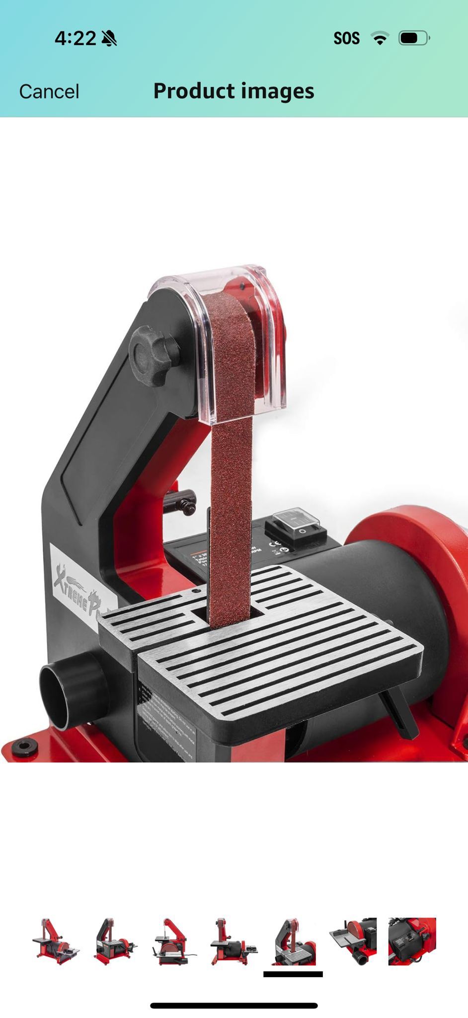 XtremepowerUS 1" x 30" Inch Belt Sander with 5" Disc Sander, Bench Sander with 1/3HP Motor for Woodworking 2-in-1 Bench Sander Combo