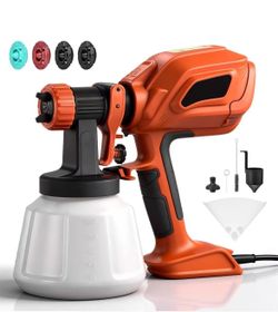 800W HVLP Spray Paint Gun with 4 Nozzles and 3 Patterns, Electric Spray 1200ml Container Easy to Clean