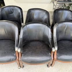 6 Leather Chairs Thomasville Kitchen Table 