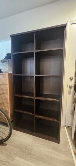 Bookcase Shelving Unit Large Solid Espresso Dark Brown Quality