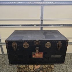 Antique Cunard Line Streamer Trunk