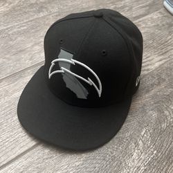 Chargers Black Fitted Hat 7 1/4