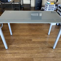Glass Top Metal Desk