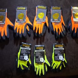 Diesel Hi Visibility Safety Gloves Medium 8 Pairs