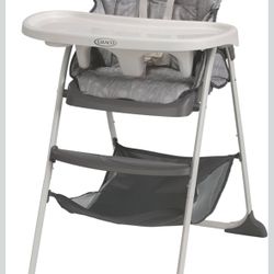Graco Slim Snacker High Chair, Ultra Slim, Fast-Folding, Multiple Recline Positions, Comfortable Feeding, Whisk 