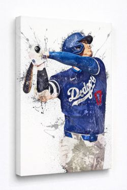 LA Dodgers Shohei Ohtani Canvas Portrait Wall Art (17" x 25") - $35